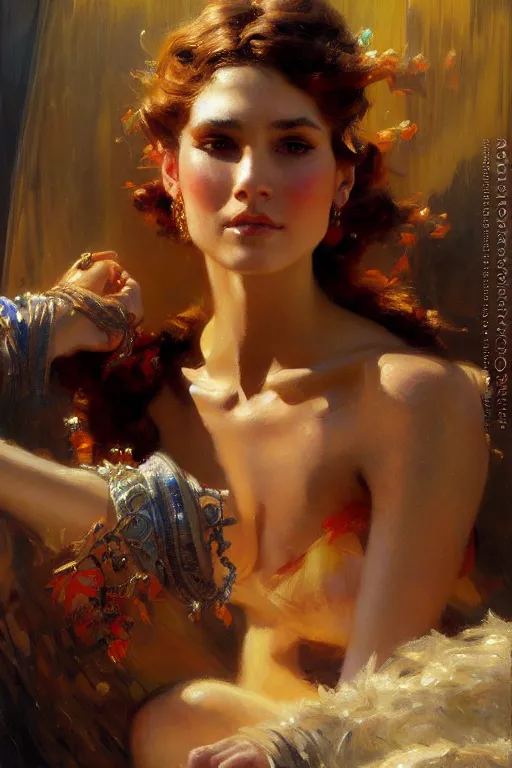 Prompt: stunning young woman, highly detailed painting by gaston bussiere, craig mullins, j. c. leyendecker 8 k