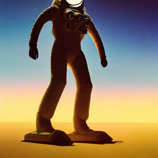 Prompt: digital art of steed situated on top of an human astronaut. from western by hiroyuki okiura and katsuhiro otomo and alejandro hodorovski style with many details by mike winkelmann and vincent di fate in sci - fi style. volumetric natural light photo on dsmc 3 system,