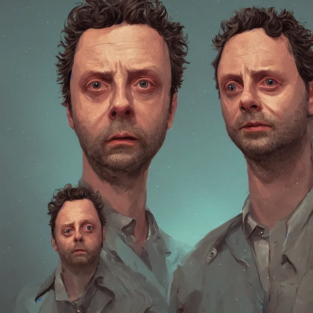 Prompt: close up portrait of handsome michael sheen, highly detailed, digital painting, artstation, concept art, illustration, art by simon stalenhag