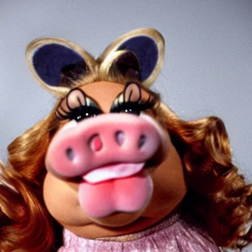 Prompt: Miss Piggy as Marla Singer in the movie Fight Club, promotional photo