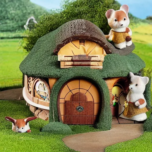 Image similar to lord of the rings calico critters in the shire