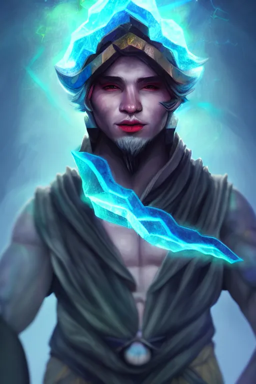 Prompt: a human elemental sorcerer, mountainous setting, colorful magic effects, male, white skin, portrait, young, sharp focus, concept art, illustration, dynamic lighting, by emylie boivin