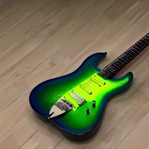 Image similar to an electric guitar entirely made out of slime