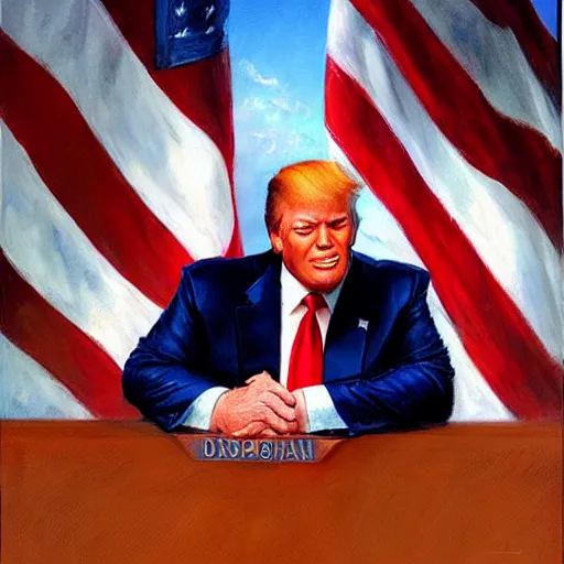 Image similar to portrait of Donald Trump by Jon McNaughton