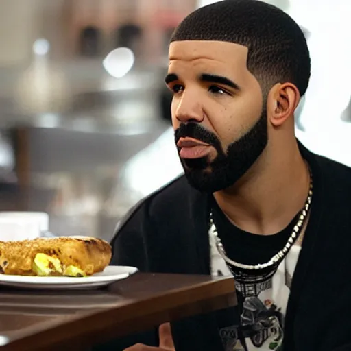 Image similar to drake at a diner