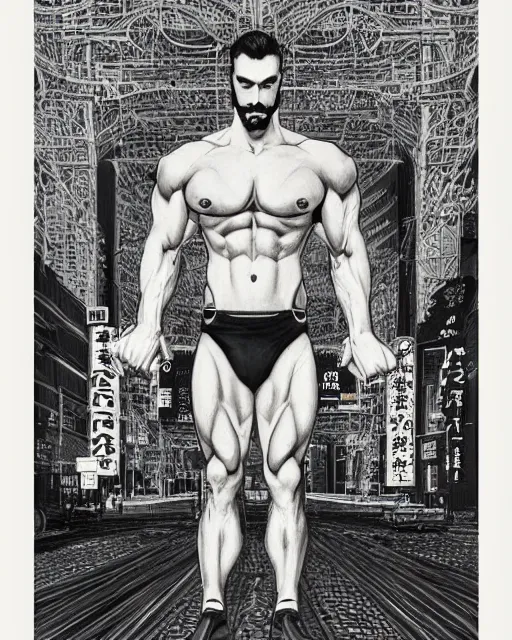 Image similar to gigachad luigi bodybuilder in tokyo by ilya kuvshinov, ernest khalimov body by krista sudmalis, super mario bros symmetrical face concept art, hyper realistic, intricate, elegent, highly detailed, digital painting, concept art, smooth, sharp, focus, illustration, art by artgerm and greg rutkowski and alphonse mucha, artstation