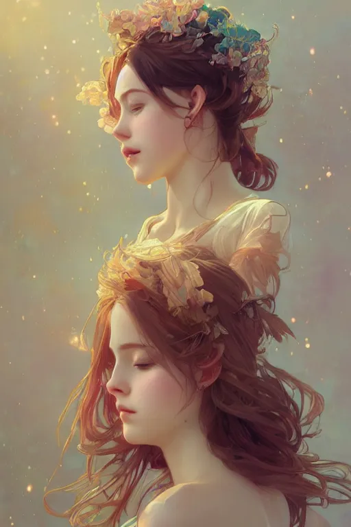 Image similar to beautiful, final fantsy, digital painting, portrait , cinematic lighting, highly detailed, artstation, concept art, illustration, smooth, sharp focus, editor's pickup, trending on artstation, trending on deviantart, alphonse mucha, WLOP