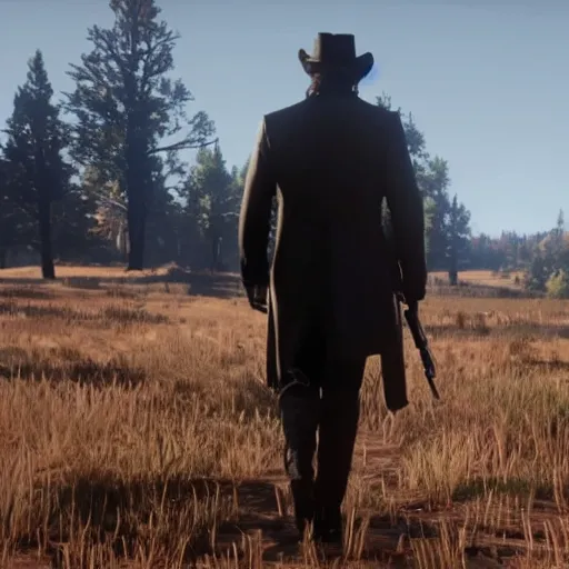 Image similar to John wick in Red dead redemption 2 movie