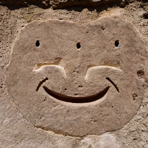 Prompt: smiley face crying face cold face emoji hieroglyphs on cave wall