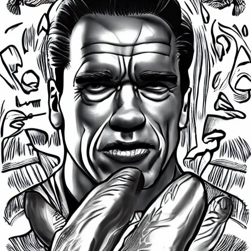 Image similar to arnold schwarzenegger in the style of arcane