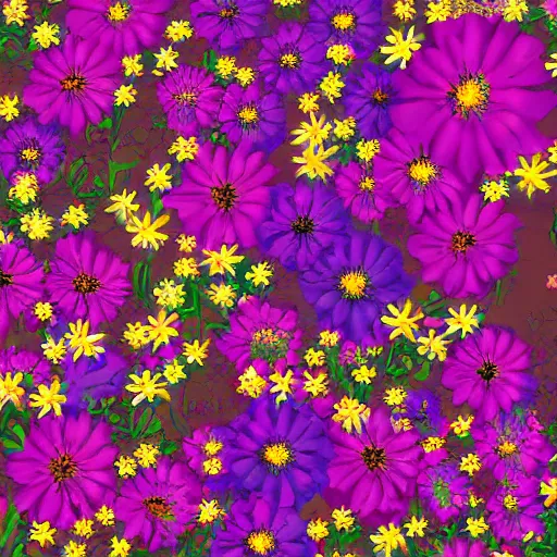 Prompt: a desert full of fragrant flowers, award winning digital art