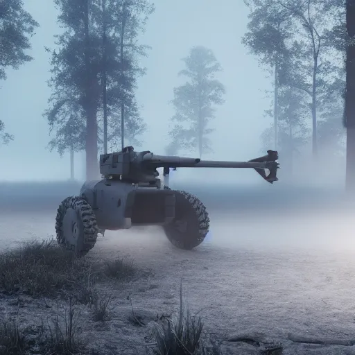 Image similar to What is revealed in the Fog Of War, photo realistic, HRDI 8K octane render.