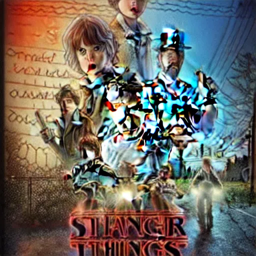 Prompt: a poster of the last stranger things