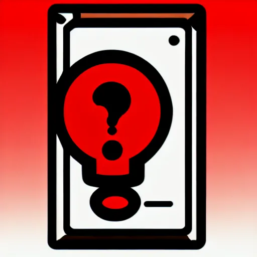 Image similar to a clip art icon of a red question sign, highly detailed, sharp focus, extremely high quality artwork, very detailed, artstation