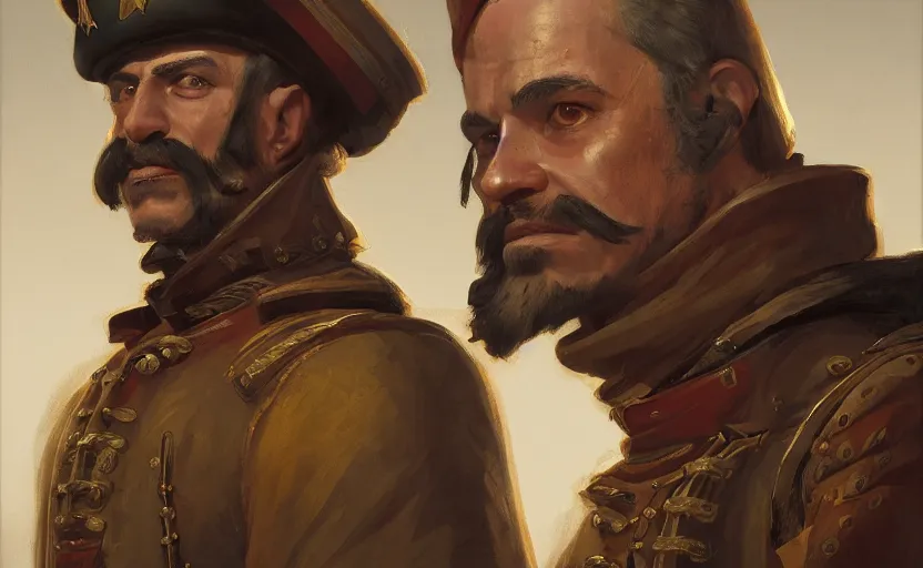 Image similar to spanish colonial captain soldier francisco pizarro, symmetrical portrait, wide view, high detailed, full perfect, high detail, by craig mullins, peter mohrbacher, unreal engine, octane rendered, 8 k, trending on artstation