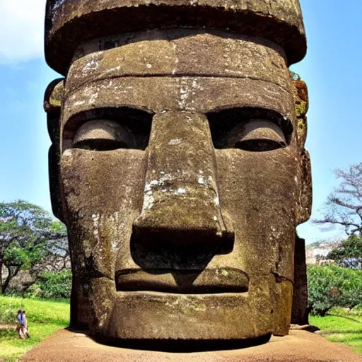 Image similar to a moai statue with the face of benjamin netanyahu