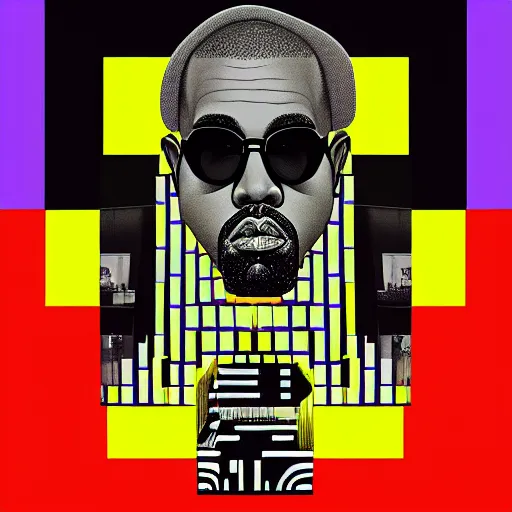 Image similar to Op Art rap album cover for Kanye West DONDA 2 designed by Virgil Abloh, HD, artstation