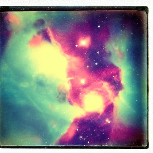 Image similar to experimental astrophotography nebula pickled dyed pickled warmed polaroid