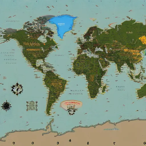 Prompt: a image of world map in gta style