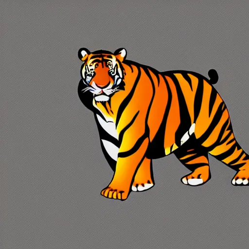 Prompt: tiger logo, cartoon, sleek, elegant, two tone