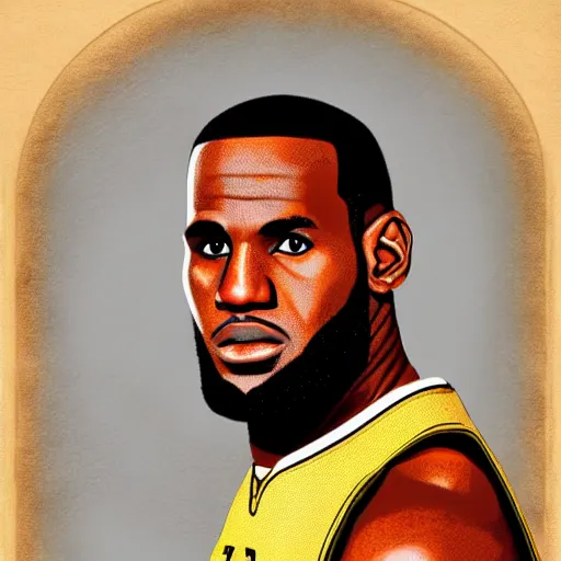 Image similar to lebron james renaissance era portrait