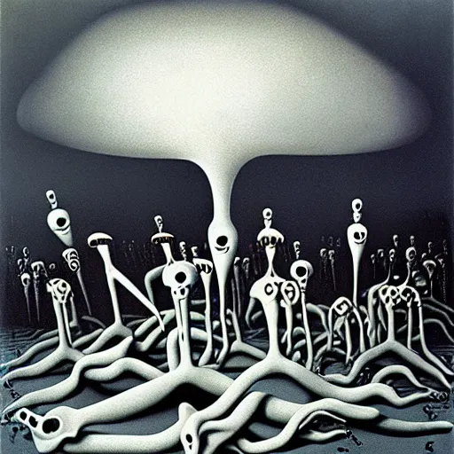 Prompt: the scariest image ever seen, by yves tanguy