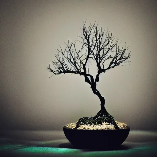 pyrography elemental synthwave fiberoptic bonsai