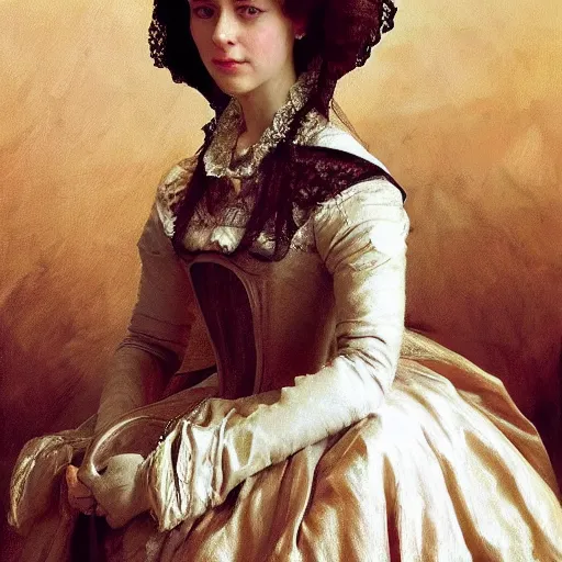 Prompt: 1 7 th century duchess. wow 4 k detail fantasy, cgsociety, matte painting, wow, realistic materials, photo realistic, postprocessing, 8 k hd detailed oil painting, by john singer sargent and craig mullins