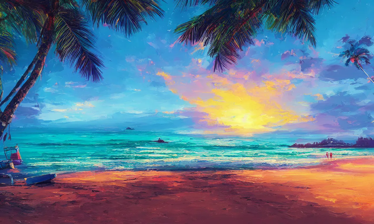 Image similar to paradise beach by alena aenami artworks in 4 k