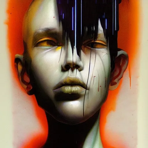 Image similar to citizen portrait soft light painted by dave mckean and erik jones, inspired by kenyan ghost in the shell anime, smooth face feature, intricate oil painting, high detail illustration, sharp high detail, manga and anime 1 9 9 9