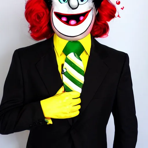 Image similar to spongebob wearing joker makeup