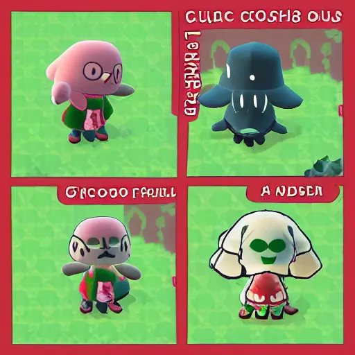 Image similar to Cthulhu as an Animal Crossing character