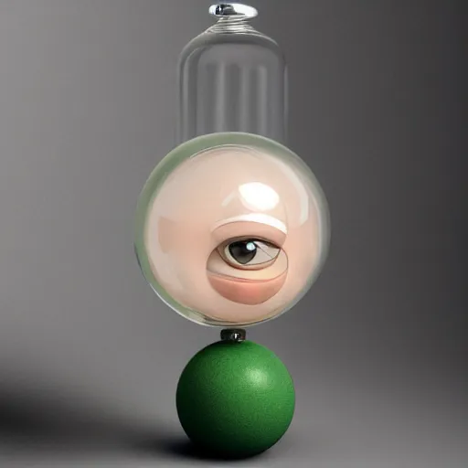 Prompt: character with a glass ball head