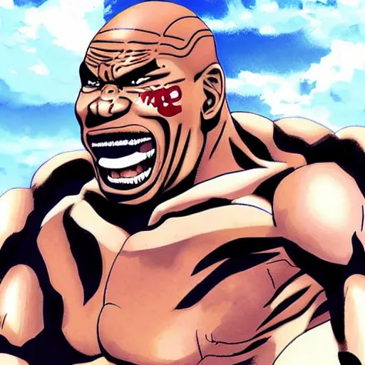 Prompt: mike tyson as a titan from attack on titan manga artstyle