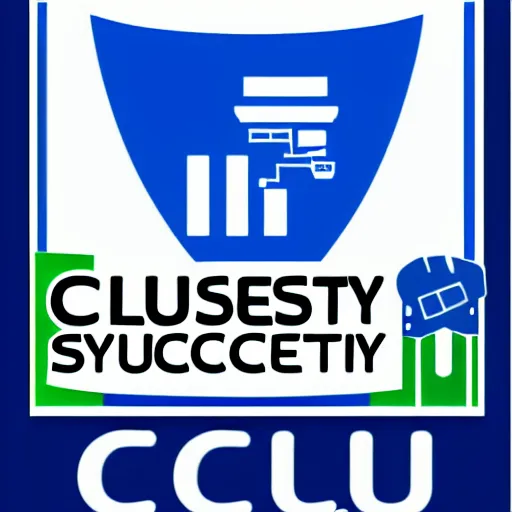 Prompt: blue cybersecurity club logo