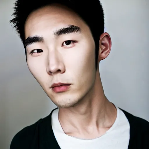 Image similar to front on portrait of an attractive korean man