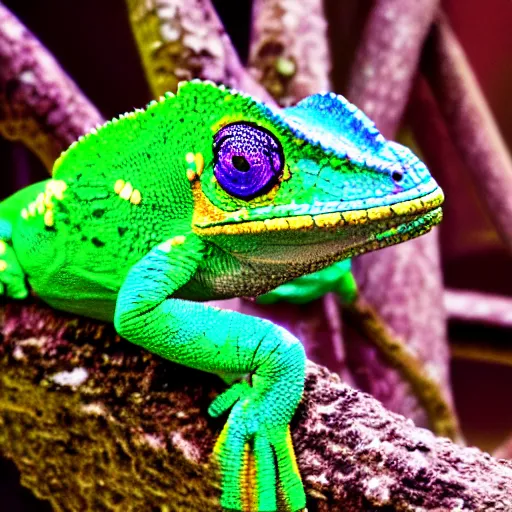 Image similar to a neon chameleon