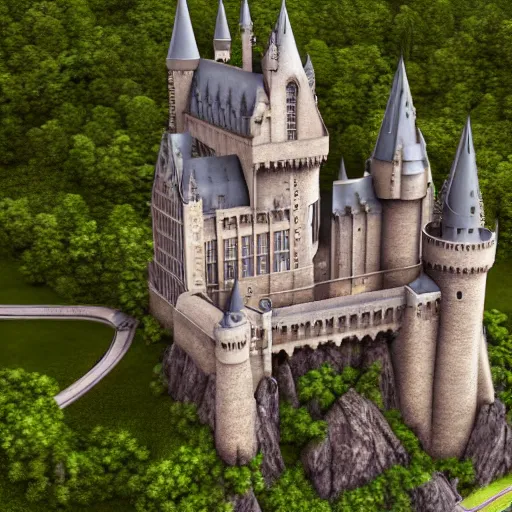 Prompt: Film still of Hogwarts castle. Extremely detailed. 4K. Screenshot.