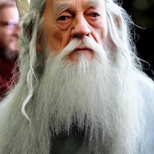 Prompt: gandalf with a hairbow