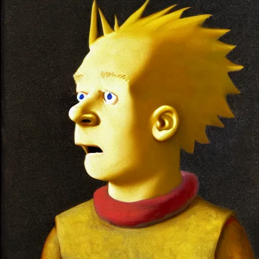 Image similar to Bart Simpson painted by Leonardo da Vinci