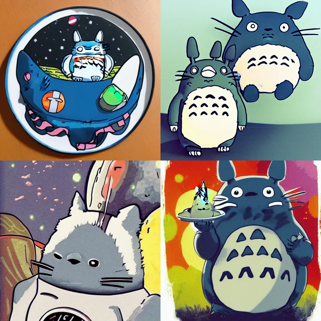 Prompt: totoro as an astronaut