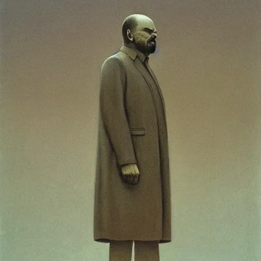 Image similar to Vladimir Lenin. Zdzisław Beksiński