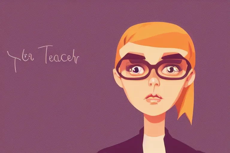 Image similar to teacher. clean cel shaded vector art. illustration art by lois van baarle