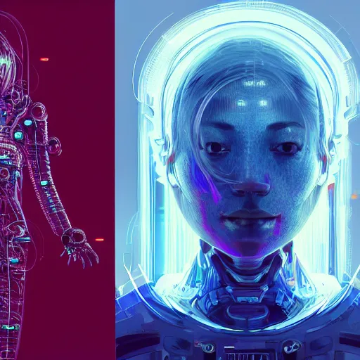 Image similar to hyperrealistic portrait of a woman monster astronaut, full body portrait, well lit, intricate abstract. cyberpunk, intricate artwork, by Tooth Wu, wlop, beeple. in the style of Jin Kagetsu, James Jean and wlop, highly detailed, sharp focus, intricate concept art, digital painting, ambient lighting, 4k, artstation