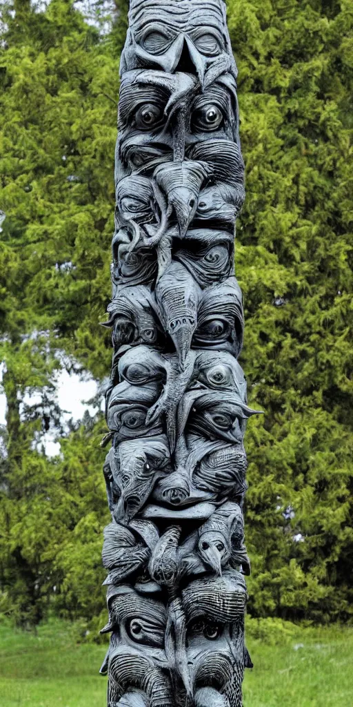 Prompt: cthulhu totem pole, hd image