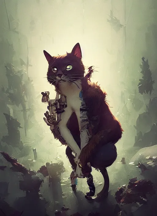 Prompt: a beautiful portrait of an anthropomorphic cat fursona. pirate. eyepatch. character design by cory loftis, fenghua zhong, ryohei hase, ismail inceoglu and ruan jia. volumetric light, detailed, rendered in octane