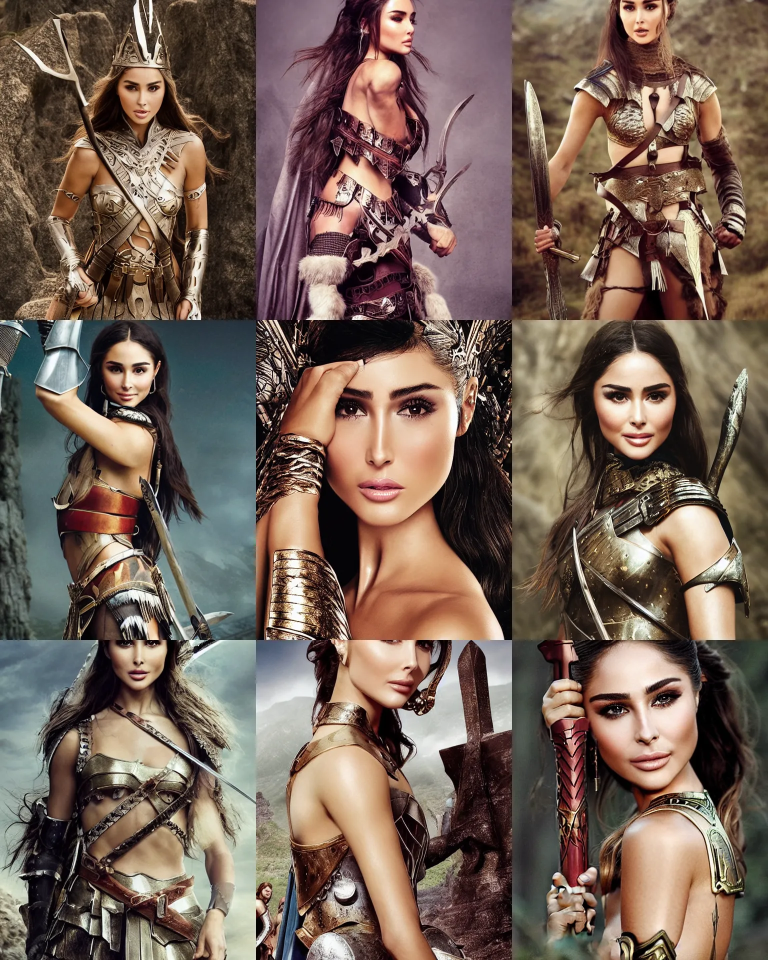 Prompt: Olivia Culpo as a warrior princess at the battle of helms deep, styling by Tom Eerebout & Sandra Amador, clear makeup, clean hair, dry skin, clear skin, airbrushed, bright eye makeup, warrior body, photo by mario testino, Stanley Artgerm Lau, Rossdraws, christophe young, Siwoo Kim, MIhail Spil-Haufter, carlos ortega elizalde, 8k octane render, cinematic, hyper detailed, micro details, insanely detailed, trending on artstation, concept art, Peter Paul Rubens and Peter Mohrbacher style