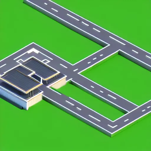 Prompt: a big isometric town building, 3 d icon for mobile game, blender 3 d, green scheme, octane render, 8 k resolution