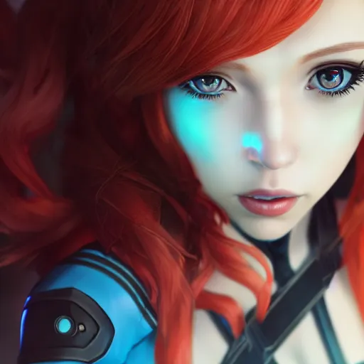 Prompt: black widow render as a very beautiful 3d anime girl, hot petite, long braided azure blue hair, sky blue eyes, teal, full round face, short smile, cinematic lightning, medium shot, mid-shot, highly detailed, trending on Artstation, Unreal Engine 4k, cinematic wallpaper