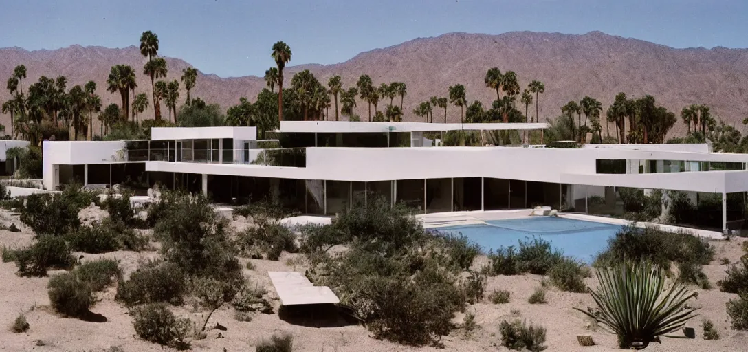 Image similar to house designed by ictinus and callicrates in palm springs, 1 9 7 2